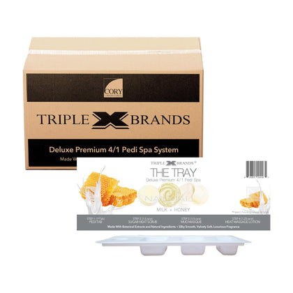 Triple X Brands 4/1 Pedi Spa Tray - Milk & Honey 54pc nailmall