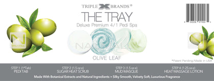 Triple X Brands 4/1 Pedi Spa Tray - Olive Leaf 1pc Pedicure Kit