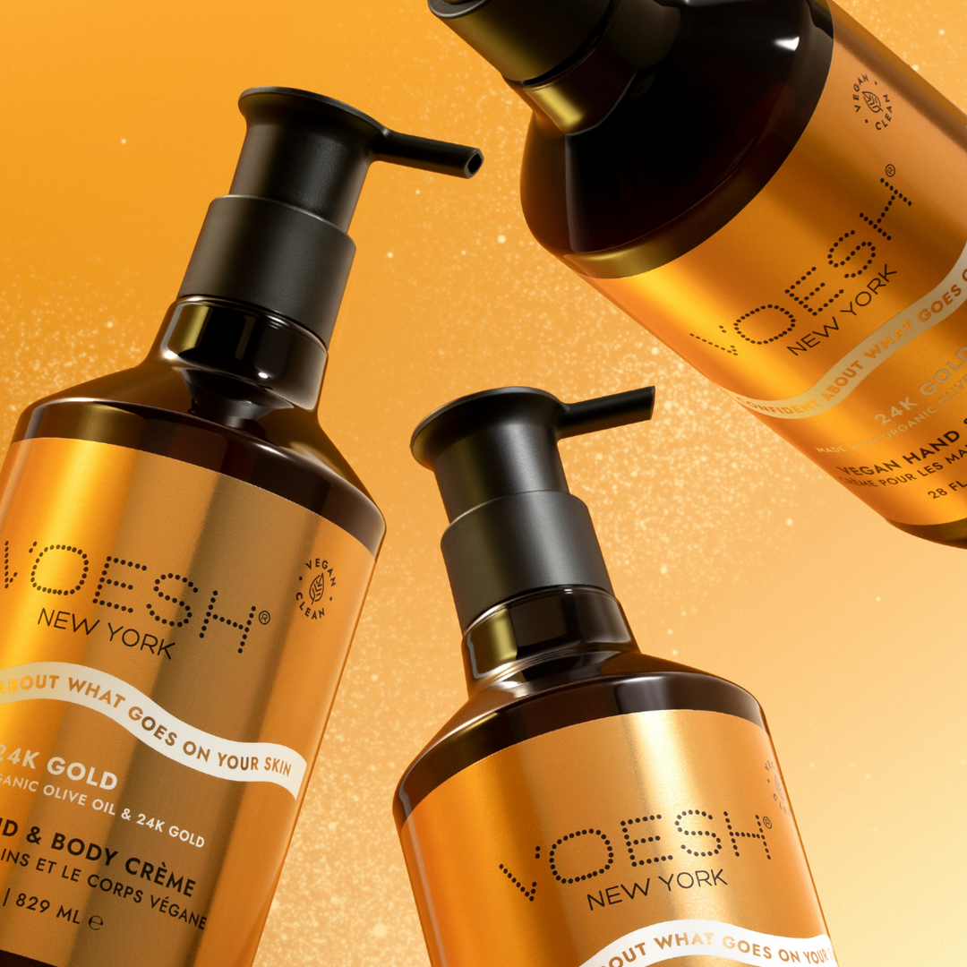 Voesh Vegan Hand & Body Creme Lotion | 24K Gold or Noble Diamond