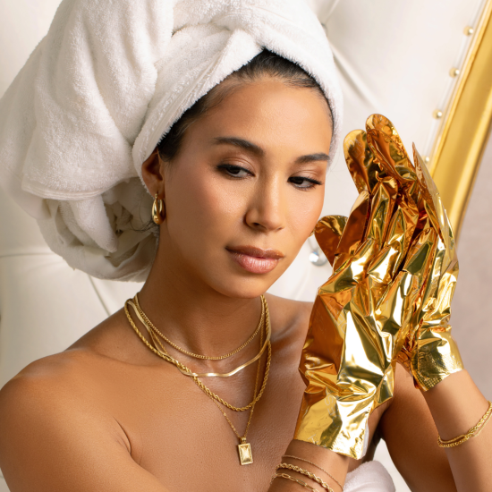 Voesh Collagen Spa Manicure Gloves | Imperial Gold, Noble Diamond