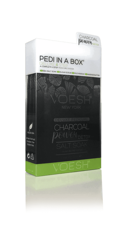 VOESH Pedi in a Box - Deluxe 4 Step Charcoal Power Detox nailmall