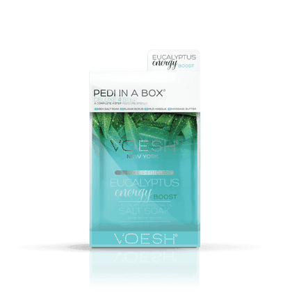 VOESH Pedi in a Box - Deluxe 4 Step Eucalyptus Energy Boost Pedicure Kit