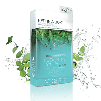 VOESH Pedi in a Box - Deluxe 4 Step Eucalyptus Energy Boost Pedicure Kit