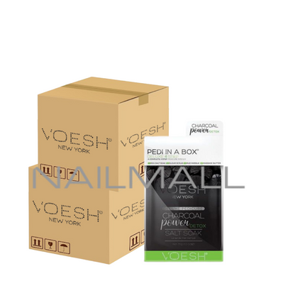 VOESH Pedi in a Box - Deluxe 4 Step100 pieces Charcoal Power Detox pedicure and manicure