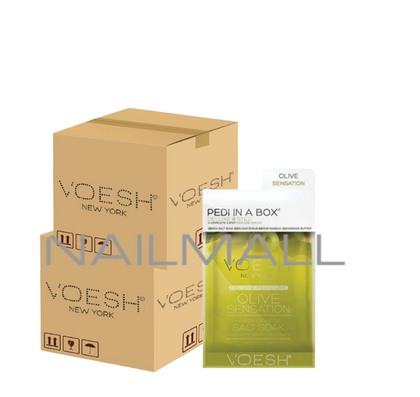 VOESH Pedi in a Box - Deluxe 4 Step100 pieces Olive Sensation pedicure and manicure