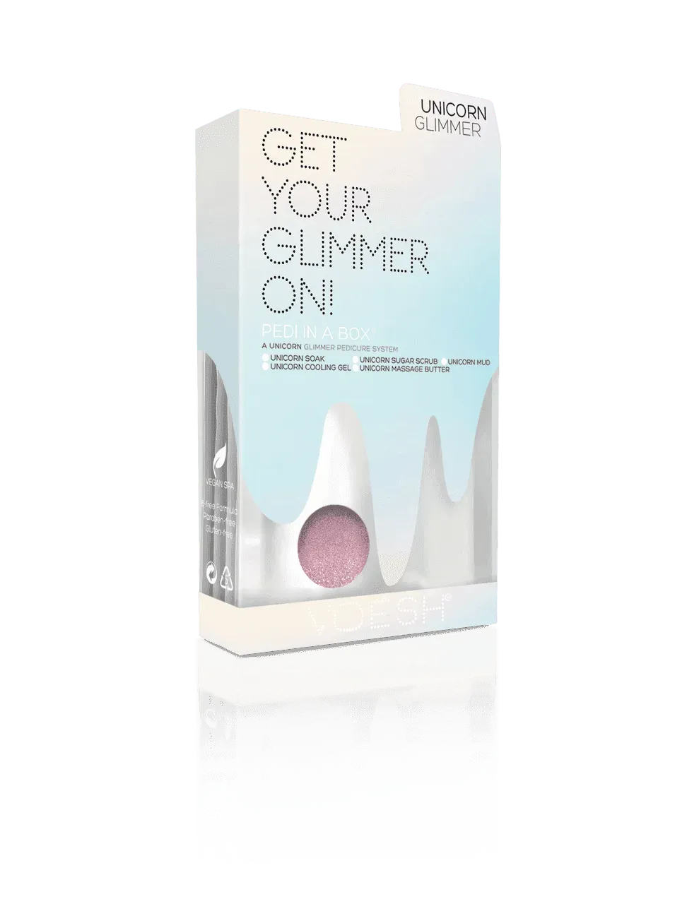 VOESH Pedi in a Box - Glimmer 5 Step Unicorn Pedicure Kit