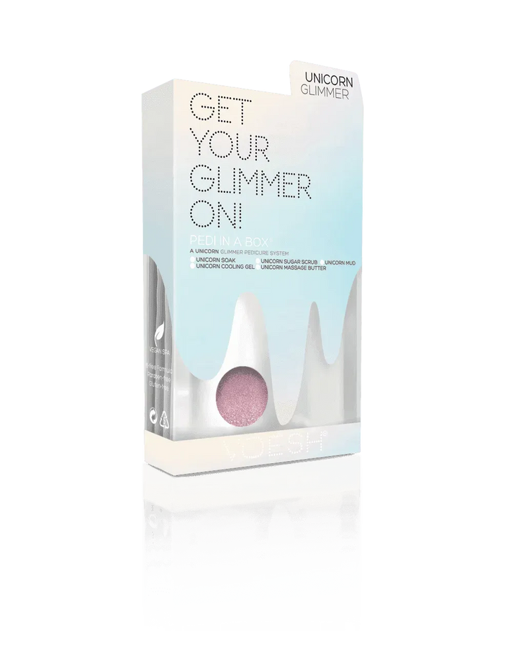 VOESH Pedi in a Box - Glimmer 5 Step Unicorn Pedicure Kit
